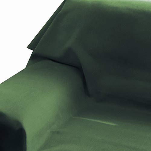 Brilliant Sofaüberwurf - Eckig 160 x 260 cm Farbe wählbar - Dunkelgrün/Grün Tagesdecke UNI Einfarbig mit Lotus Effekt