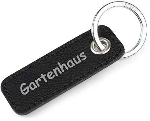 TROIKA Retrotag Gartenhaus | Schlüsselring und Anhänger im Retro Style | hochwertiger und langlebiger Schlüsselanhänger | inkl Original Keyring | in Geschenkverpackung