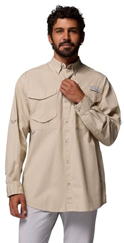 Columbia Bonehead - Camisa de Manga Larga para Hombre, Fósil, XX-Large