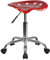 Flash Furniture LF-214A, WineRed, GG Vibrierender weinroter Traktorsitz und Hocker aus Chrom