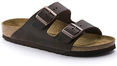 BIRKENSTOCK Classic Arizona Leder, Unisex-Erwachsene Pantoletten, Braun (Habana), 42 EU