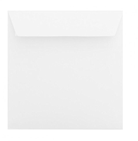 25 sehr schöne quadratische Briefumschläge in Weiß, Format: 220 x 220 mm (22 x 22 cm) mit Haftklebung