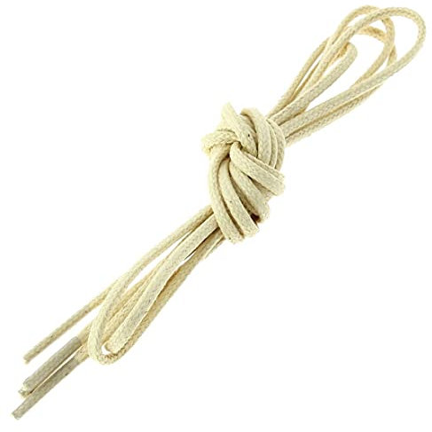 Les Lacets Français. Lacets ronds et fins. 2mm, Coton. Jaune Paille. 70cm FABRIQUE EN FRANCE