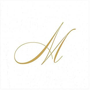 Entertaining with Caspari Cocktail-Servietten, Monogramm Initiale M, Weiß, 30 Stück