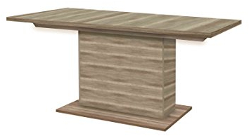 FORTE Calpe Esstisch mit Synchronauszug und einer innenliegenden Einlage, Holzwerkstoff, Eiche Antik Dekor, 160 x 90 x 76.59 cm