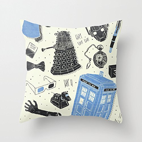 Home Style diylancas Cotton Linen Throw Pillow Cover Cushion Case Artifacts Doctor Who - 45 X 45 cm Square Design