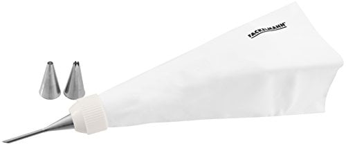 FMprofessional Spritzbeutel Set mit 3 Tüllen, Edelstahl, weiß, 23 x 11.7 x 6 cm, 4-Einheiten