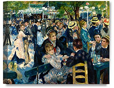 DECORARTS Kunstdruck auf Leinwand, Motiv: Bal du Moulin de la Galette, Pierre – Auguste Renoir, Giclée-Leinwanddrucke, Wandkunst für Heimdekoration, 30 x 24 x 1,5 cm