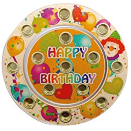 Rudolphs Schatzkiste Holzdekoration 2 Geburtstagsringe Happy Birthday im Set BxLxH 160x10x160mm NEU Geburtstag Geburtstagskind Geburtstagsdekoration Geburtstagskuchen Kerzenhalter Glückwunsch Kerze