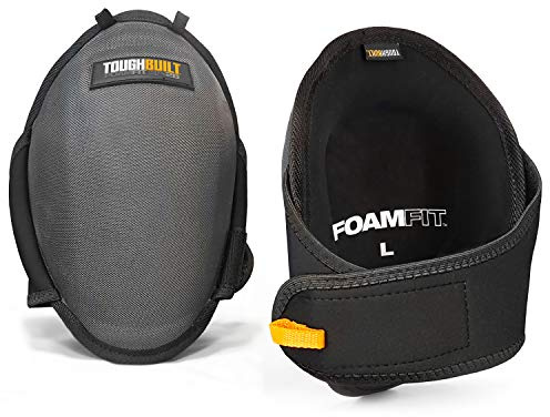 ToughBuilt Unisex's TB-KP-2B FoamFit Knieschützer, Grau, 1 | FoamFit-Dämpfung, verstellbare Träger, ergonomische Unterstützung, robuster Schutz, ganztägiger Komfort