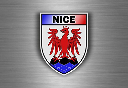 Akachafactory Aufkleber Sticker Auto Motorrad Wappen Stadt Nizza armoirie Flagge Abzeichen