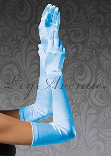 Magic Box Extra Long 20s Ladies Pale Blue Satin Opera Gloves