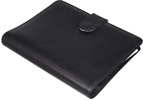BIND 15501 Systemplaner DIN A5, Terminplaner-Mappe aus Lederimitat, Zeitplanermappe mit Druckknopf, Mappe 19,7 x 4,3 x 24,7 cm, Schwarz