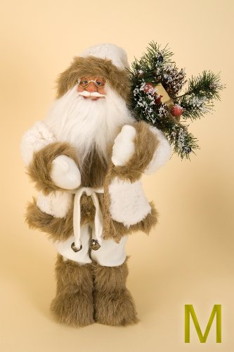 accentra Deko Weihnachtsmann mit Sack - Weihnachtsdekoration Nikolaus (M)