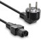 InLine 22098 - Cable de alimentación, Enchufe Schuko CEE-7/7, 90 ° a Toma IEC-320-C15, 1,8 m, Color Negro