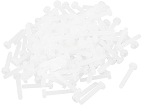 sourcingmap 100pcs Vis Nylon M2 x 12mm en Nylon 6/6 Phillips Drive Vis Mécanique gris blanc