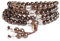 COAI 108 6mm Rauchquarz und Quarz Wickelarmband von Einfachem Stil 108 Halskette für Damen