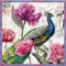 20 ServiettenSarafan - Poesie Romantik - Pfau Pfingstrose - Pastellfarben weiss blau gelb rosa