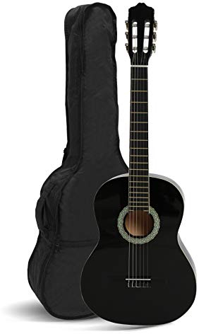 Navarrez NV12 guitarra clásica negro 4/4, bolsa/Gig Bag, 2 púas