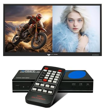 OREI 4K HDMI Multi Viewer 2 in 1 Out Switcher 2 Ports Seamless IR Remote Support 4K @ 60Hz 1080P for PS4/PC/DVD/Security Camera HDMI Switch Optical Audio L/R Output - (UHD-201MV)