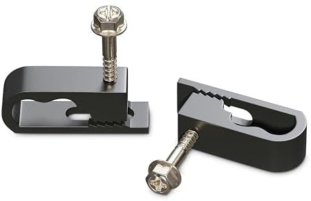 THE CIMPLE CO Dual Cable Clips, 100 PCS, Indoor/Outdoor Cord Management, 1/2 in Wire Clips for Coax, Ethernet, Electrical Wire, Screw Clips for Wires on Wall, Black