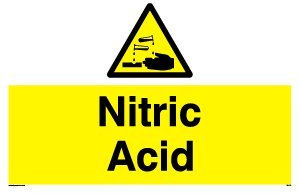 Viking Signs Acide nitrique Avertissement Panneau d'avertissement jaune Aluminium composite 3 mm. Montage au sol Attention