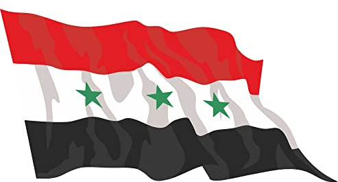 Indigos UG Auto Aufkleber Irak 10 cm - wehend - LS71 - Autoaufkleber Fahne - Sticker Flagge - Heckscheibe, Spoiler, Tuning - UV-beständig und selbstklebend