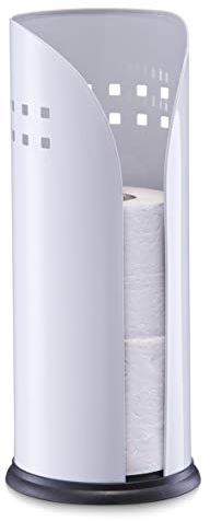 Zeller 18705 Toilettenrollenhalter, weiß, Metall, ca. 14,5 x 14,5 x 34,5 cm, Small