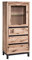 Massivmoebel24.de Vitrine Wildeiche 65x40x148 Bianco geölt VILLANDERS #203 modern
