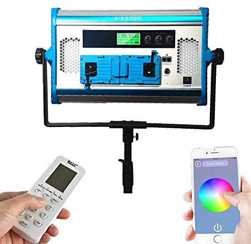 Yidoblo RGBW Panneau lumineux LED souple 2800 K-10000 K réglable par DMX/application téléphonique/télécommande avec portes de grange, éclairage continu de photographie 180 W pour studio photo, film
