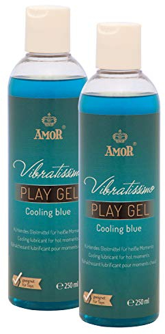 Vibratissimo Play Gel Cooling blue 2x250 ml I Gleitmittel kühlend I Wasserbasierte Gleitgele I Lubricant Gel für Silikon Toys & Latexkondome geeignet I water based lubrication