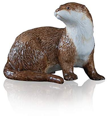 Richard Cooper Studio Fine Otter, Hand Painted Bone China, 5 x 3.5 x 4 cm