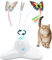 Vealind Indoor Interactive Play Teaser Cat Toy with 360°Electric Rotating Butterfly (Cream White)