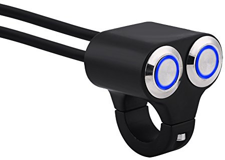 Suuonee Interruptor para Manillar De Moto 7/8 Pulgadas 22mm Universal Control Luces Faro Antiniebla Y Bocina con Indicador LED Tipo A Resistente Y Duradero