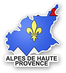 Akachafactory Sticker Aufkleber Flagge Fahne Frankreich Karte Land Alpes hautes Provence