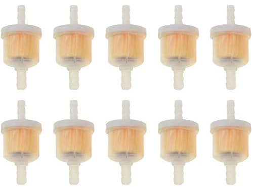 POFET 10pcs Universal Plastic Inline Gas/Fuel Filter 6MM-7MM 1/4 Small Engine Tool for 50cc 90cc 110cc 125cc 150cc Motorcycle Dirtbike ATV Moped Scooter