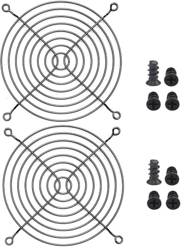 Easycargo 2pcs 120mm Fan Grill 120mm Guard Black with Screws Black (120mm)