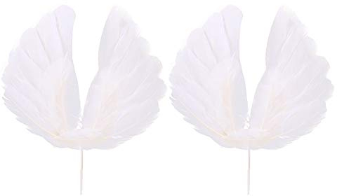 5 Stück Engelsflügel Federn Kuchen Cake Topper Tortenstecker Tortendeko Kuchendekoration für Geburtstagsdeko