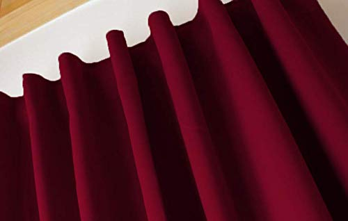 NOVUM fix Gardine Vorhang für Verdunkelung & Thermoeffekt *Bordeaux-ROT* verdeckte SCHLAUFEN XXL bis 350cm hoch * Blickdicht & lichtundurchlässig (145x250cm(BxH))
