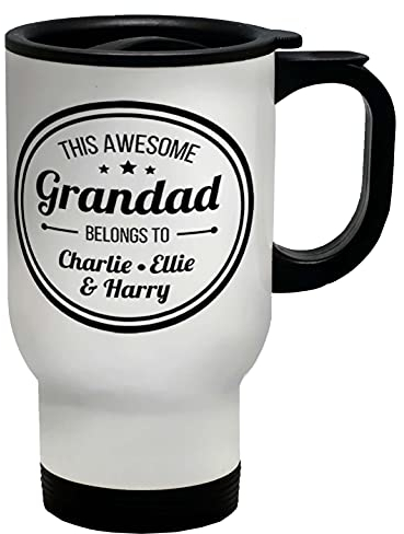 Shopagift Personalised This Awesome Grandad Belongs to Travel Mug Cup