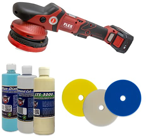 Flex XCE 8-125 Cordless Polisher Starter Package - Polishes - Pads