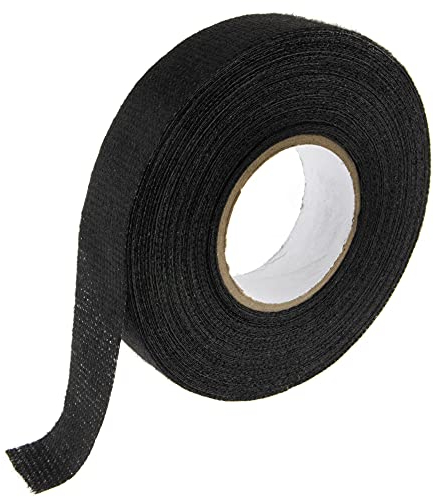SeKi Cinta aislante para arnés de cables, 19 mm x 15 m, PET, color negro, cinta aislante para cableado de coche, amortigua el ruido, autoadhesiva