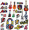 Woohome Musikstil Patch Zum Aufbügeln, 23 Stück Gemischter Gitarre Notiz Flicken Patches Applikation Patch Sticker Applikationen Dekoration Aufkleber für Dekoration DIY T-Shirt Hut Mantel