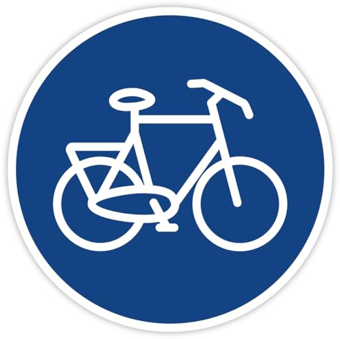 Aufkleber Gebotszeichen „Fahrräder erlaubt/Fahrradweg benutzen“ Symbol Folie | Ø 5-30 cm Made in Germany, Größe: Ø5 cm