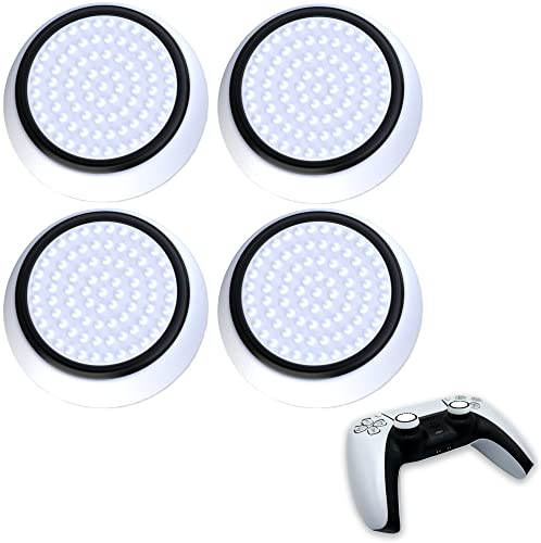 MatoSan® Set de Cubiertas de Silicona para Stick – Compatible con mandos PS5 y PS4 – Mejora de Agarre y Protección – Accesorios para Controladores Gaming – 4 Piezas Grip Caps (4 Piezas Blanco)