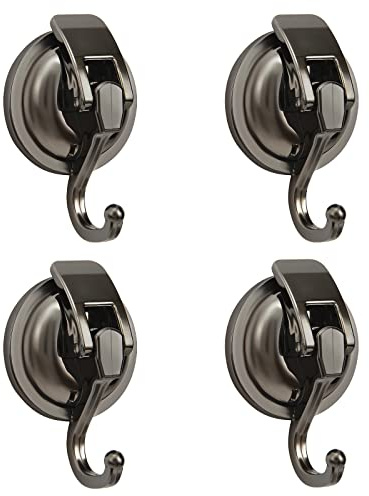 Khdrvok Wreath Hanger, No Punching,Gun-Black- Plated Plished Super Suction for Glass Window,Kitchen， Bathroom and Restroom,4Pack