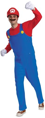 Disguise Super Mario 2W1 rote Kostüme, Karnevalskostüme Verkleidung Mario 175-180 cm