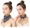 Foulard imprimé à chaînes pour le cou, les cicatrices et les perles, avec pendentif magnétique, protection solaire, noir, noir, taille unique