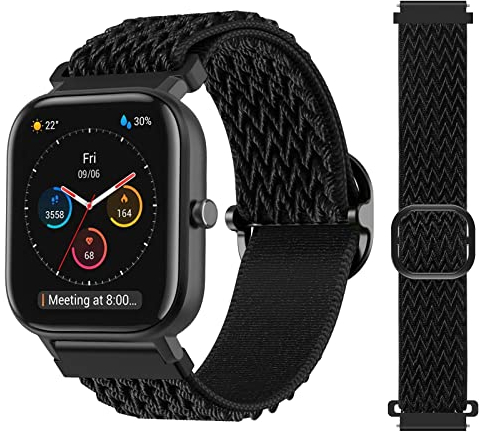 Syxinn 20mm Nylon Cinturino per Amazfit GTS/GTS 2/2 Mini/2e/GTS 3/GTS 4,Galaxy Watch 4/4 Classic Cinturino Ricambio Elastico Braccialetto Sportivo Banda per Amazfit GTR 42mm/Amazfit Bip/Bip S/Bip Lite
