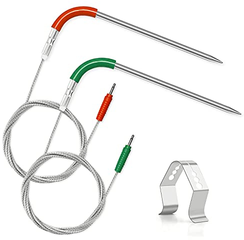Grill Meat Probe 2 Pack Temperature Probe Replacement for Weber iGrill 2 iGrill 3 iGrill Mini,Weber iGrill Probe Kit with Probe HolderV